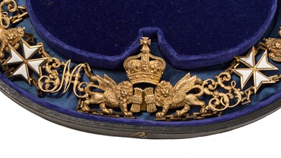Lot 1 - The Most Distinguished Order of St. Michael and St. George, scarce early 20th century Knights Grand Cross (GCMG) Collar chain. The fine quality silver gilt and white enamel chain formed of alte...
