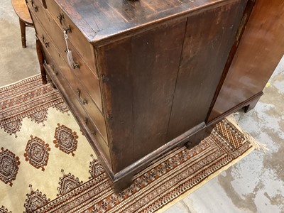 Lot 1242 - Early 18th century walnut feather banded chest