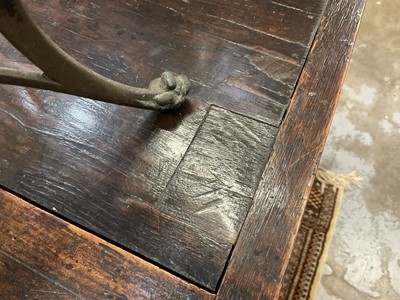 Lot 1242 - Early 18th century walnut feather banded chest
