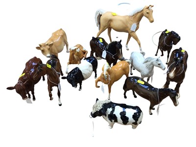 Lot 5071 - Royal Doulton and Beswick porcelain horses and cows