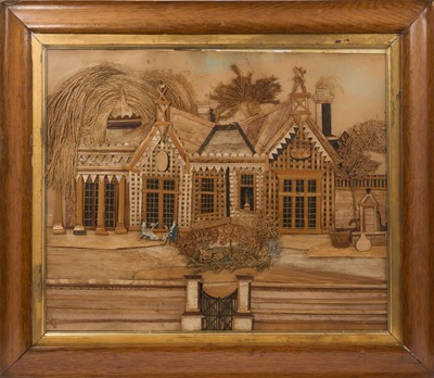 Lot 977 - Highly unusual early 19th century South African straw / grass work picture