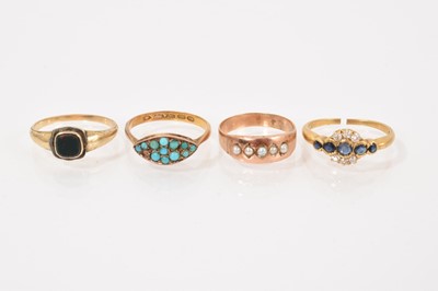 Lot 645 - Four Victorian gold rings