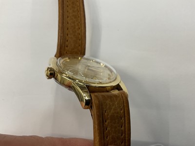 Lot 763 - 1950s Omega Seamaster wristwatch in gilt case with box
