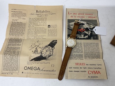 Lot 763 - 1950s Omega Seamaster wristwatch in gilt case with box