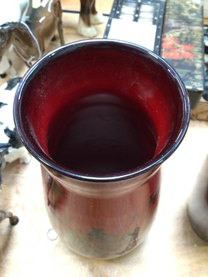 Lot 5075 - Two Royal Doulton Flambe vases