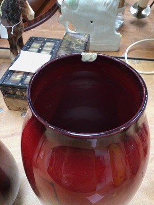 Lot 5075 - Two Royal Doulton Flambe vases