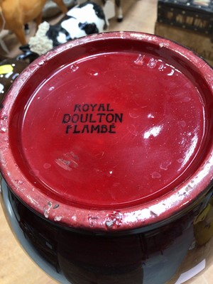 Lot 5075 - Two Royal Doulton Flambe vases