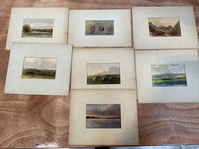 Lot 5100 - George Wallis FSA (1811-1891), interesting set of seven small watercolours apparently made while travelling by railway