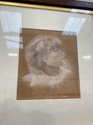 Lot 5090 - Theatrical interest: pastel portrait of Ellen Terry (1847-1928) by Charles Campbell, inscription verso, 24.5cm x 21cm