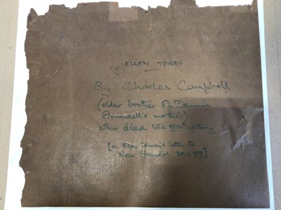 Lot 5090 - Theatrical interest: pastel portrait of Ellen Terry (1847-1928) by Charles Campbell, inscription verso, 24.5cm x 21cm