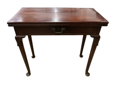 Lot 1247 - George II red walnut card table