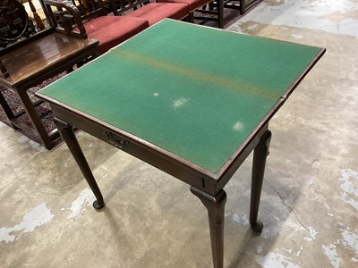 Lot 1247 - George II red walnut card table