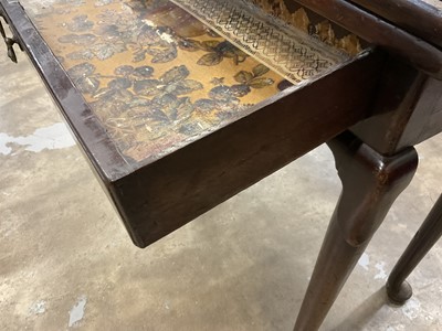 Lot 1247 - George II red walnut card table