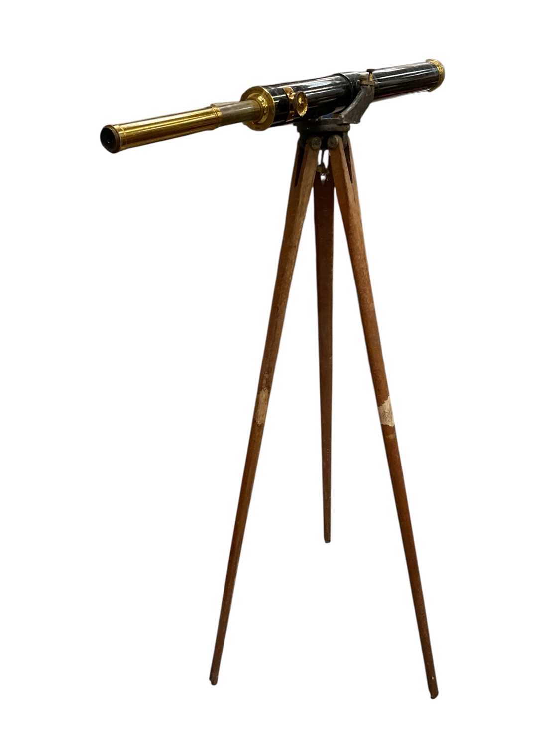 Lot 1248 - Late 19th / early 20th century telescope on tripod stand