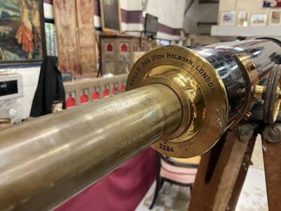 Lot 1248 - Late 19th / early 20th century telescope on tripod stand