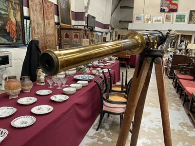 Lot 1248 - Late 19th / early 20th century telescope on tripod stand