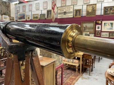 Lot 1248 - Late 19th / early 20th century telescope on tripod stand