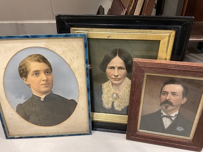 Lot 5158 - Good collection of mostly overpainted photographs, including framed and unframed