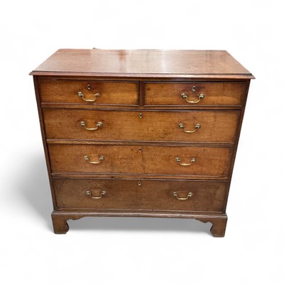 Lot 1262 - George III oak chest of drawers