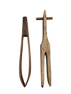 Lot 5197 - Two large wooden laundry tools