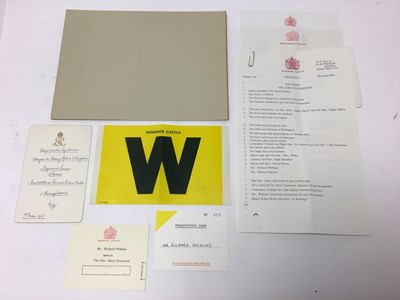 Lot 45 - Collection of 1970s Royal ephemera including photographs of H.M. Queen Elizabeth The Queen Mother, invitations to private functions and dinner with the Royal family including car passes , a lette...