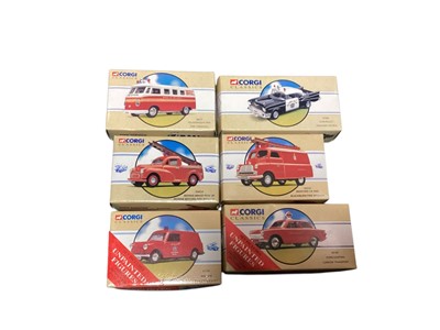 Lot 1854 - Corgi diecast models including Tankers, Scarabs and Emergency Vehicles, all boxed (14)
