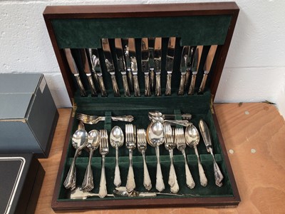 Lot 5115 - George Butler silver plated canteen of cutlery