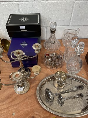Lot 5116 - Edinburgh cut glass together with silver plated candelabra sticks