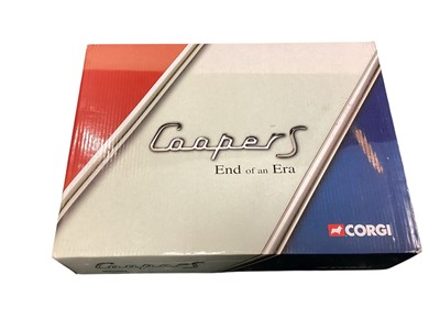 Lot 1861 - Corgi Cooper S End of an Era 1:36 scale boxed set CC99109 and Mini Mania Restoration Model & Workshop CC82258 (2)