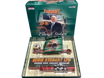 Lot 1864 - Corgi 1:50 scale diecast sets including Edward Stobart 1954-2011 Commemorative CC99203, Proud to Serve CC99152 and others, all boxed (qty)