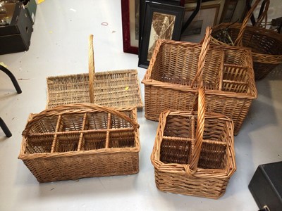 Lot 5132 - Group of seven wicker baskets of various sizes
