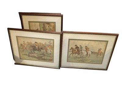 Lot 5139 - Group of antique and later pictures, including sets of hunting prints