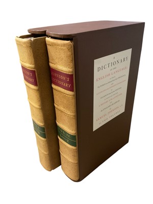 Lot 1334 - Bookbinder's Edition: Samuel Johnson - A Dictionary of the English Language, Folio Society, 2006. Facsimile Edition, half leather, marbled papered boards, full marbled edges, in slipcase, number...