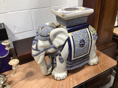 Lot 5117 - Ceramic garden seat in the form of an elephant