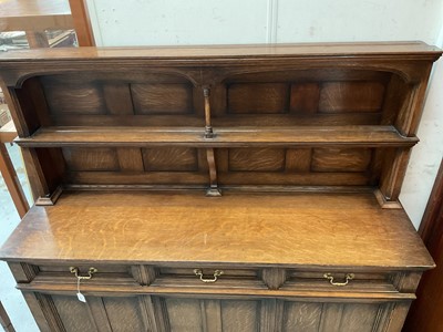 Lot 1254 - Arts and Crafts two height oak sideboard attributed to Morris & Co. after a design by Philip Webb