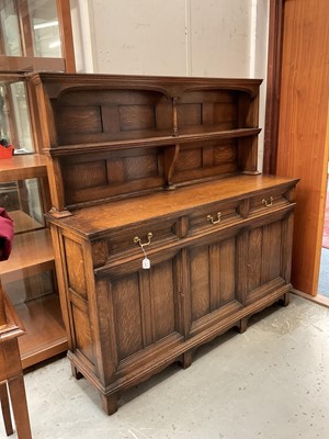 Lot 1254 - Arts and Crafts two height oak sideboard attributed to Morris & Co. after a design by Philip Webb