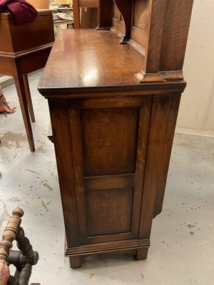 Lot 1254 - Arts and Crafts two height oak sideboard attributed to Morris & Co. after a design by Philip Webb