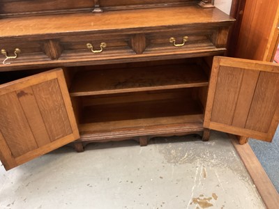 Lot 1254 - Arts and Crafts two height oak sideboard attributed to Morris & Co. after a design by Philip Webb
