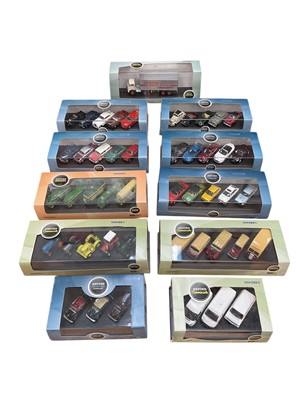 Lot 1866 - Oxford 1:76 scale sets including Automobiles, Commercials, Omnibus & Haulage, in display boxes (10)