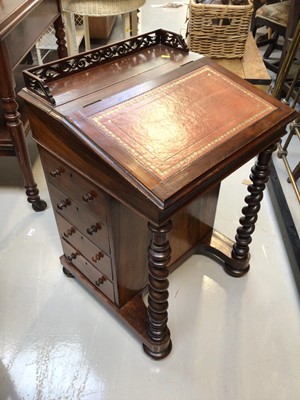 Lot 5319 - 19th century rosewood davenport measuring approximately 78cm tall x 54cm wide x 51cm deep