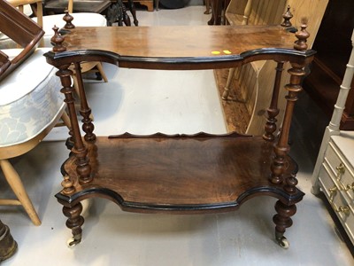 Lot 5321 - Walnut two tier shelf stand