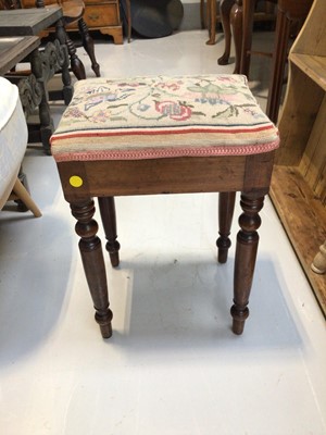 Lot 5324 - Victorian stool with tapestry seat measuring approximately 48cm tall