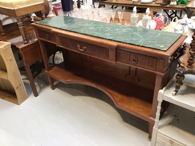 Lot 5325 - Marble topped sideboard measuring approximately 92cm tall x 151cm long x 43cm deep