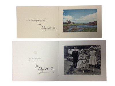 Lot 87 - H.M. Queen Elizabeth The Queen Mother, four signed 1960s Christmas cards with photographs to the interiors (4)