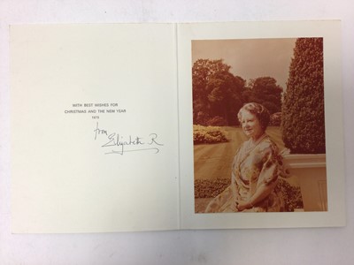 Lot 88 - H.M. Queen Elizabeth The Queen Mother, four 1970s Christmas cards with photographs to the interiors