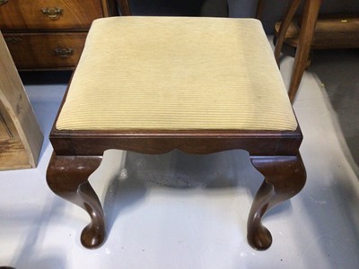 Lot 5333 - Mahogany stool with padded top