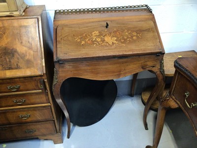Lot 5334 - Late 19th century French-style inlaid ladies' desk, French style together with inlaid Victorian Davenport