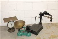 Lot 3695 - Large agricultural scales, together with two...