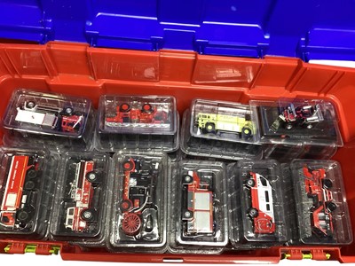 Lot 1881 - Del Prado & others diecast Fire Engines, all packaged, approx.60 items (2 boxes)