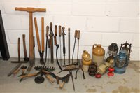 Lot 3696 - Collection of farm hand forks - including...